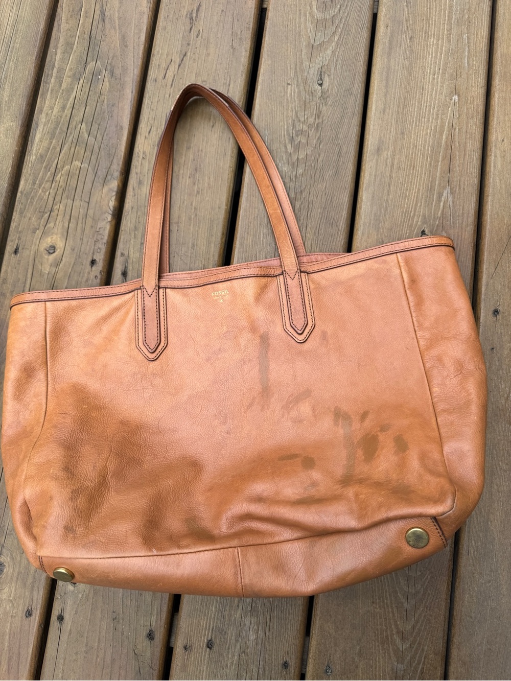 Fossil Leather Tote Bag Classic Everyday Carry